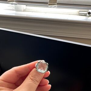 Swarovski Pale Aqua Round Faceted Crystal Ring